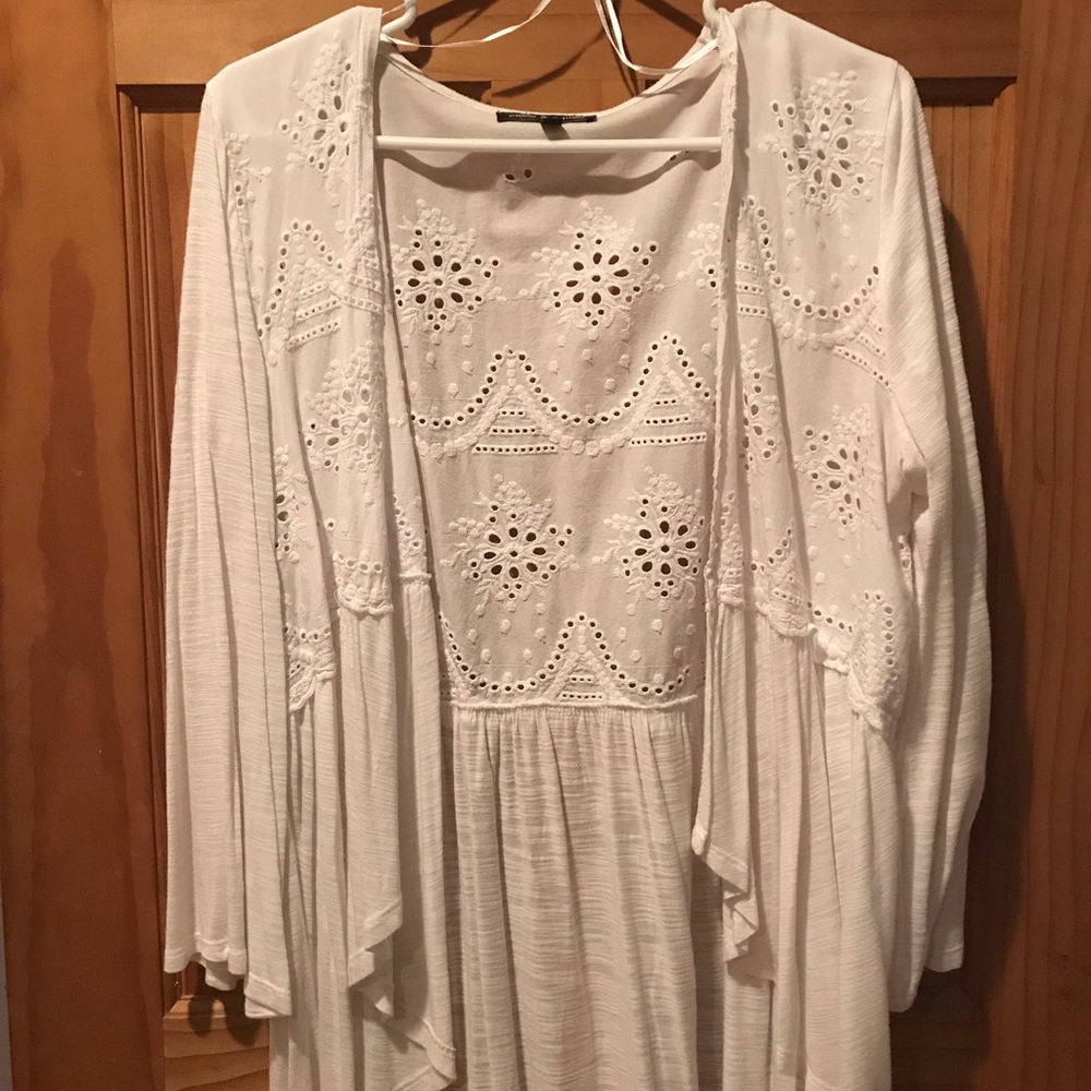 Cotton BoHo open front cardigan